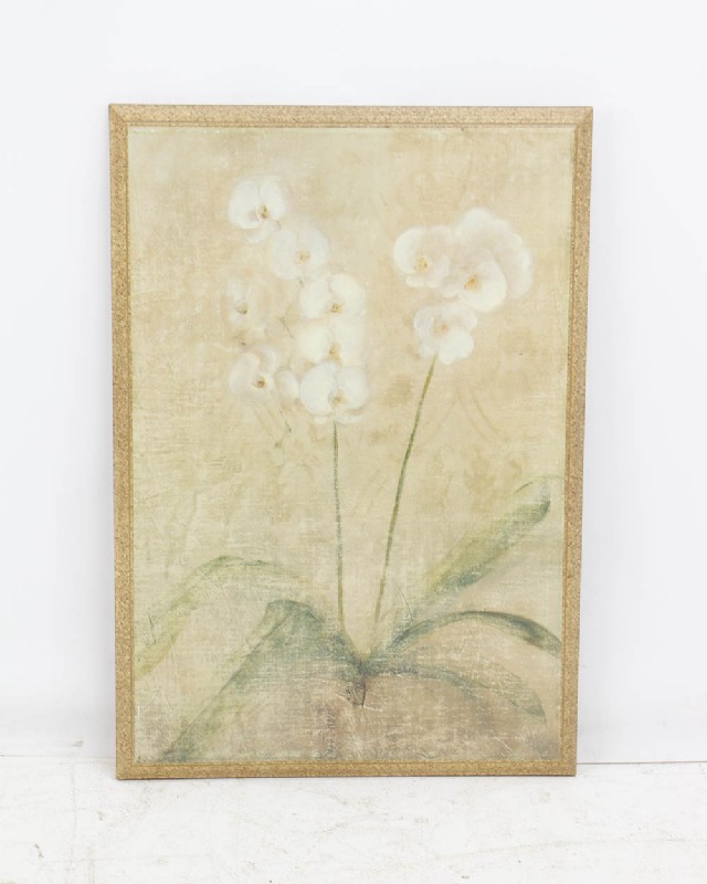 Floral Print on Wooden Canvas